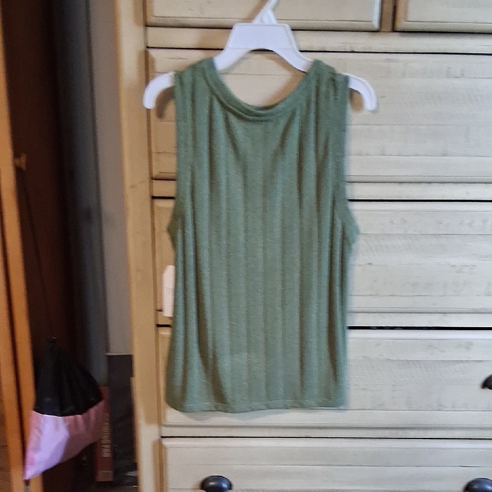 Time and Tru Olive Green Muscle Tee